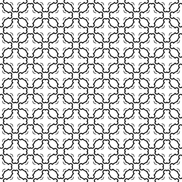 Patrón abstracto sin costuras en blanco y negro Fondo y telón de fondo Diseño ornamental en escala de gris