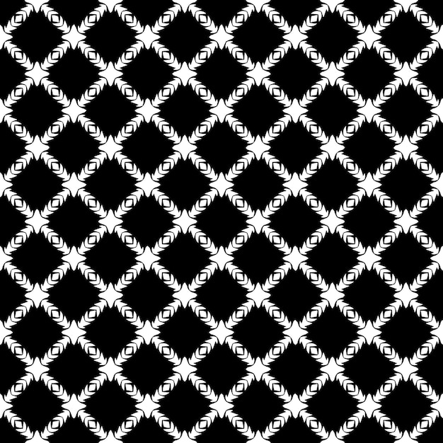 Patrón abstracto sin costuras en blanco y negro Fondo y telón de fondo Diseño ornamental en escala de gris