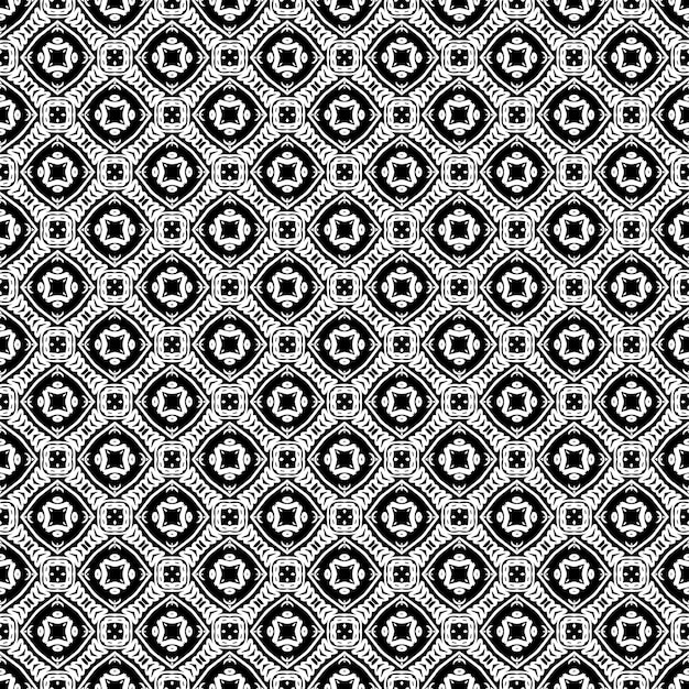 Patrón abstracto sin costuras en blanco y negro Fondo y telón de fondo Diseño ornamental en escala de gris