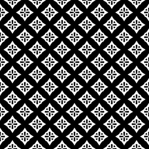 Patrón abstracto sin costuras en blanco y negro Fondo y telón de fondo Diseño ornamental en escala de gris