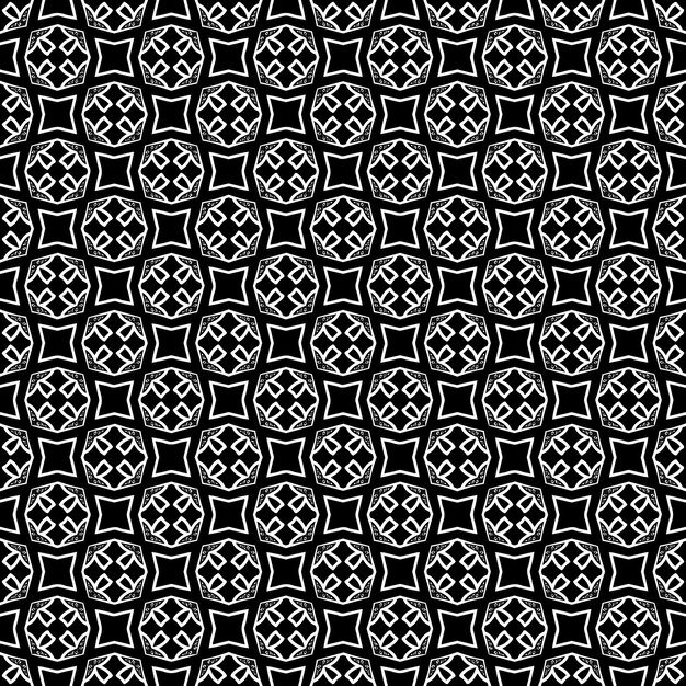 Patrón abstracto sin costuras en blanco y negro Fondo y telón de fondo Diseño ornamental en escala de gris