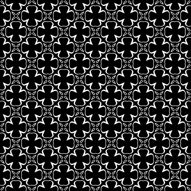 Patrón abstracto sin costuras en blanco y negro Fondo y telón de fondo Diseño ornamental en escala de gris