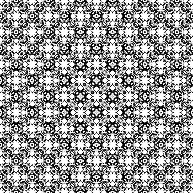Patrón abstracto sin costuras en blanco y negro Fondo y telón de fondo Diseño ornamental en escala de gris