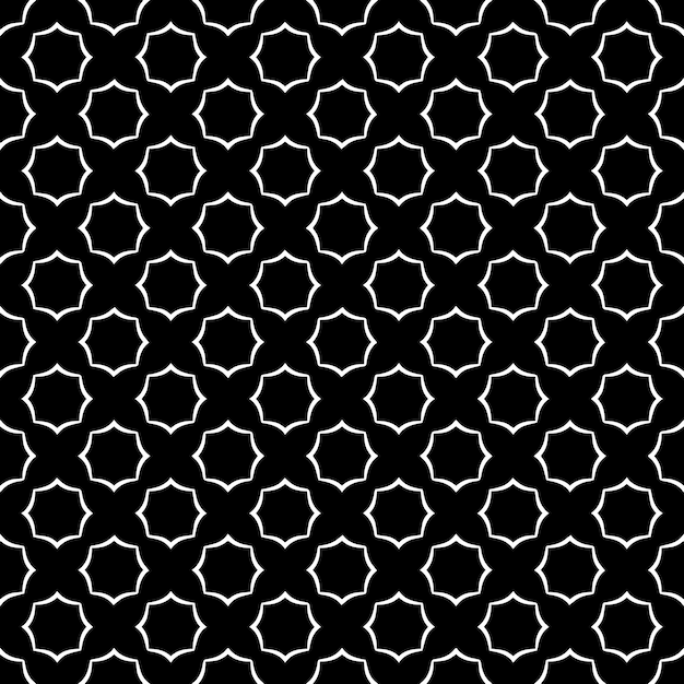 Patrón abstracto sin costuras en blanco y negro Fondo y telón de fondo Diseño ornamental en escala de gris