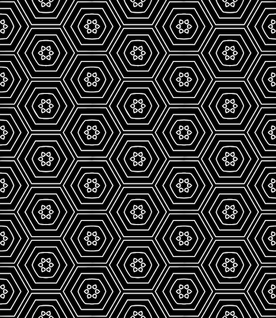 Patrón abstracto sin costuras en blanco y negro Fondo y telón de fondo Diseño ornamental en escala de gris