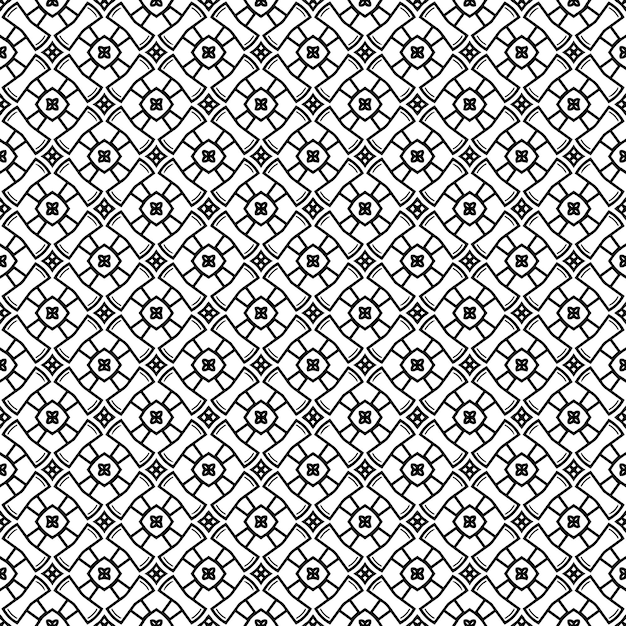 Patrón abstracto sin costuras en blanco y negro Fondo y telón de fondo Diseño ornamental en escala de gris