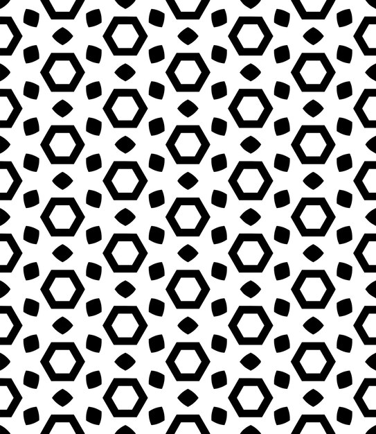 Patrón abstracto sin costuras en blanco y negro Fondo y telón de fondo Diseño ornamental en escala de gris