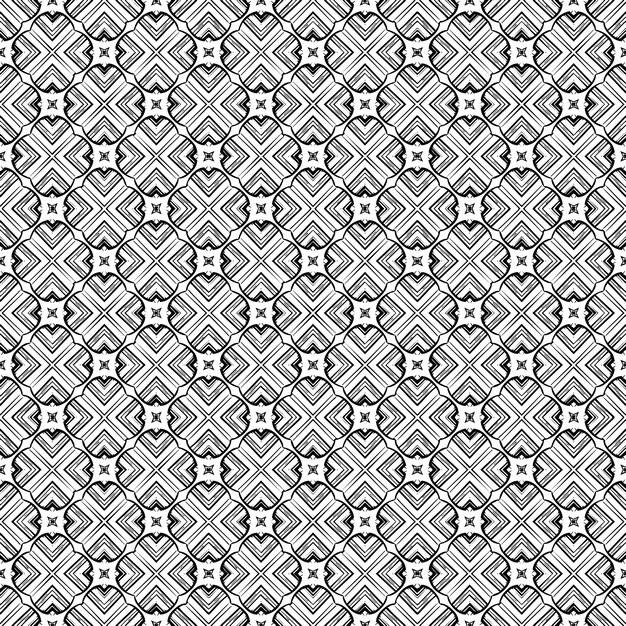 Patrón abstracto sin costuras en blanco y negro Fondo y telón de fondo Diseño ornamental en escala de gris