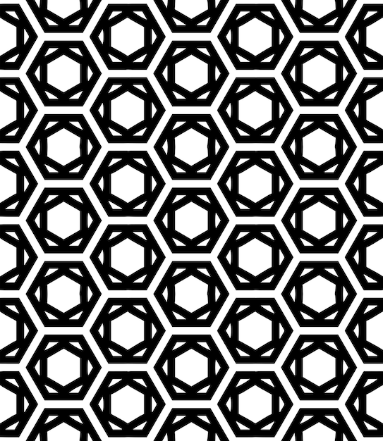Patrón abstracto sin costuras en blanco y negro Fondo y telón de fondo Diseño ornamental en escala de gris