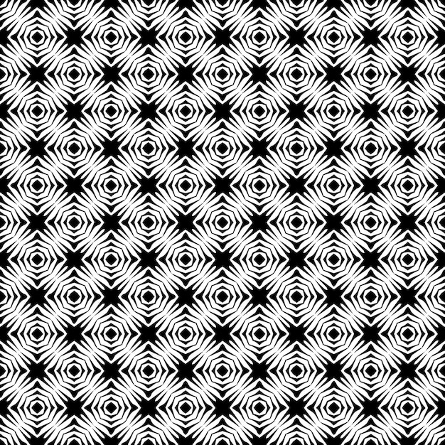 Patrón abstracto sin costuras en blanco y negro Fondo y telón de fondo Diseño ornamental en escala de gris