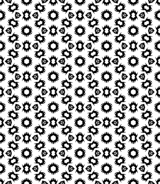 Patrón abstracto sin costuras en blanco y negro Fondo y telón de fondo Diseño ornamental en escala de gris