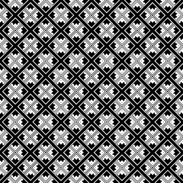 Patrón abstracto sin costuras en blanco y negro Fondo y telón de fondo Diseño ornamental en escala de gris