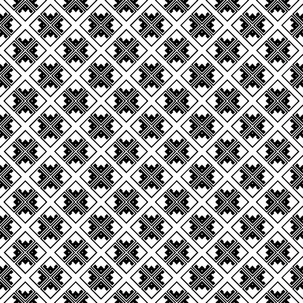 Patrón abstracto sin costuras en blanco y negro Fondo y telón de fondo Diseño ornamental en escala de gris