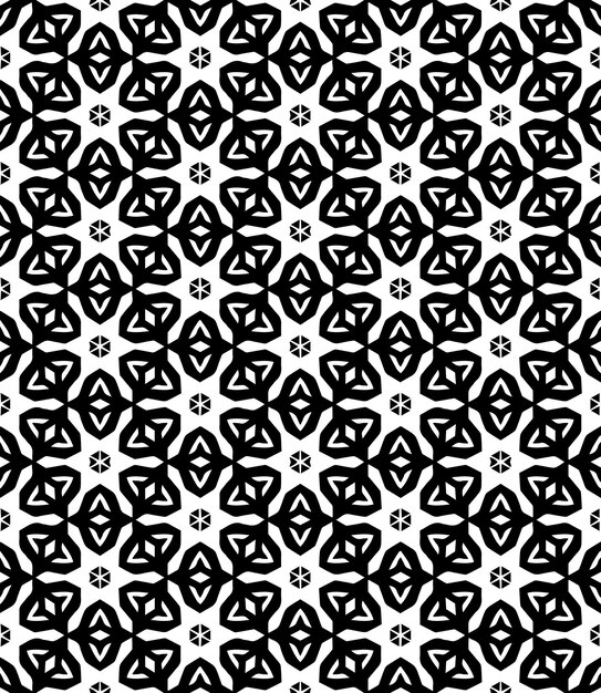 Patrón abstracto sin costuras en blanco y negro Fondo y telón de fondo Diseño ornamental en escala de gris