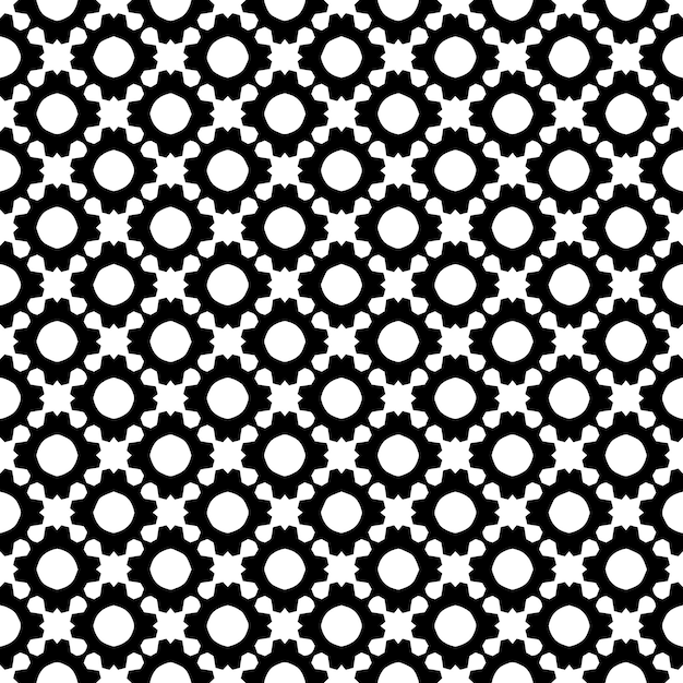 Patrón abstracto sin costuras en blanco y negro Fondo y telón de fondo Diseño ornamental en escala de gris