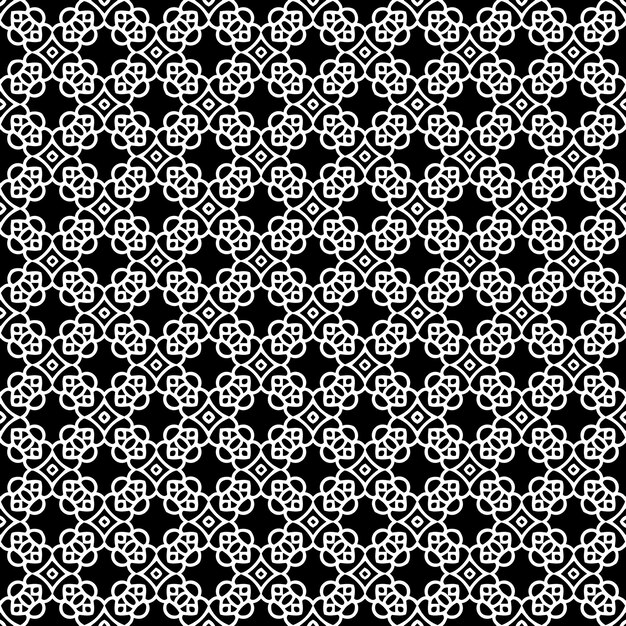 Patrón abstracto sin costuras en blanco y negro Fondo y telón de fondo Diseño ornamental en escala de gris