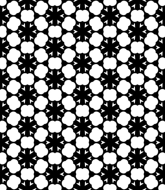 Patrón abstracto sin costuras en blanco y negro Fondo y telón de fondo Diseño ornamental en escala de gris