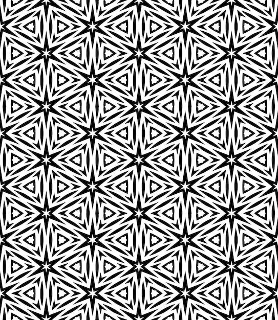 Patrón abstracto sin costuras en blanco y negro Fondo y telón de fondo Diseño ornamental en escala de gris