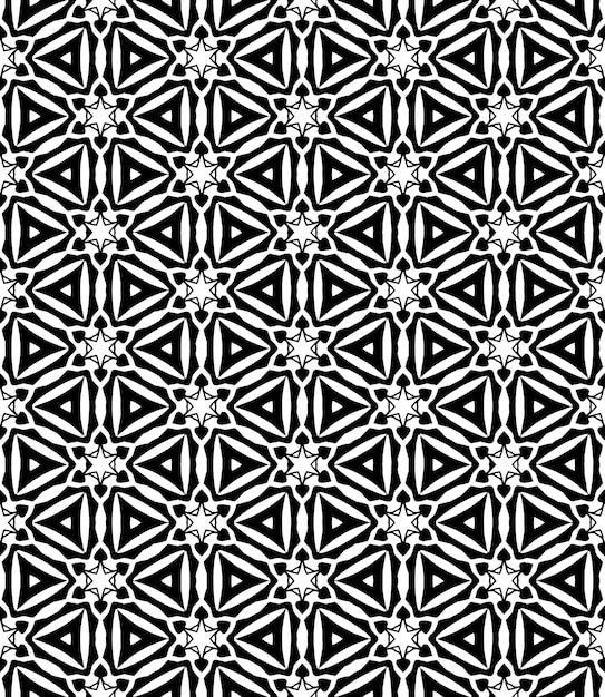 Patrón abstracto sin costuras en blanco y negro Fondo y telón de fondo Diseño ornamental en escala de gris