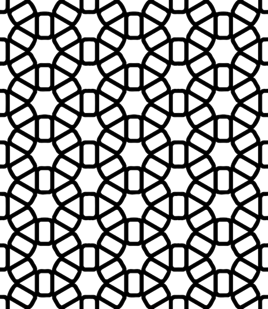 Patrón abstracto sin costuras en blanco y negro Fondo y telón de fondo Diseño ornamental en escala de gris
