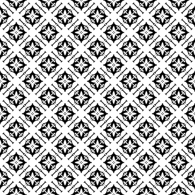 Patrón abstracto sin costuras en blanco y negro Fondo y telón de fondo Diseño ornamental en escala de gris