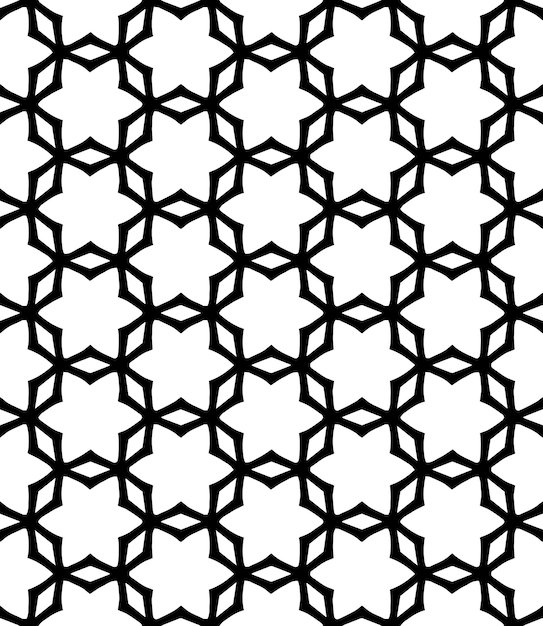 Patrón abstracto sin costuras en blanco y negro Fondo y telón de fondo Diseño ornamental en escala de gris