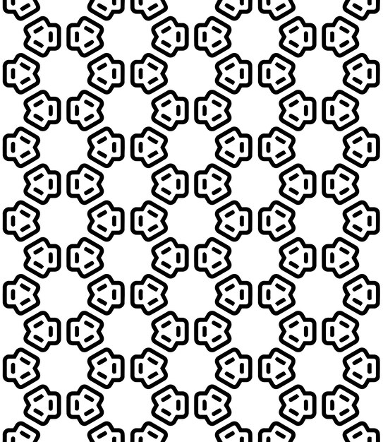 Patrón abstracto sin costuras en blanco y negro Fondo y telón de fondo Diseño ornamental en escala de gris