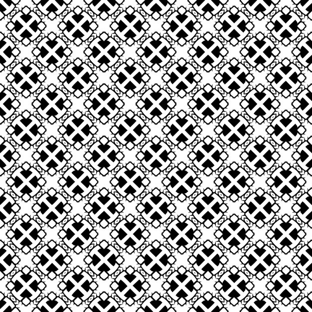 Patrón abstracto sin costuras en blanco y negro Fondo y telón de fondo Diseño ornamental en escala de gris