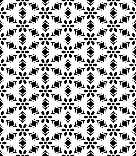 Patrón abstracto sin costuras en blanco y negro Fondo y telón de fondo Diseño ornamental en escala de gris