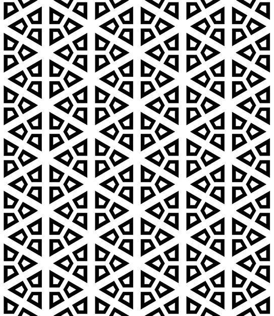 Patrón abstracto sin costuras en blanco y negro Fondo y telón de fondo Diseño ornamental en escala de gris