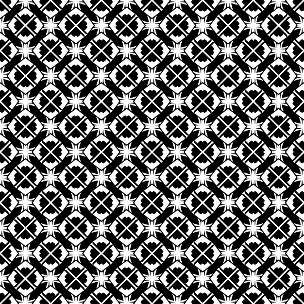 Patrón abstracto sin costuras en blanco y negro Fondo y telón de fondo Diseño ornamental en escala de gris