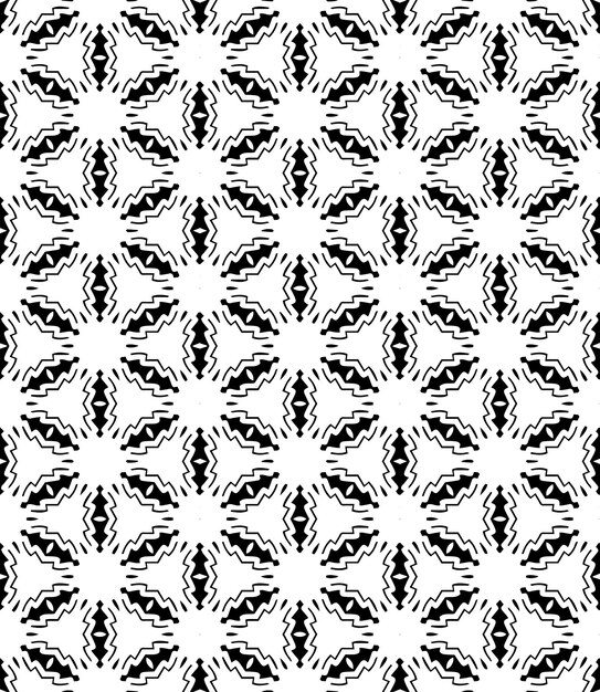 Patrón abstracto sin costuras en blanco y negro Fondo y telón de fondo Diseño ornamental en escala de gris