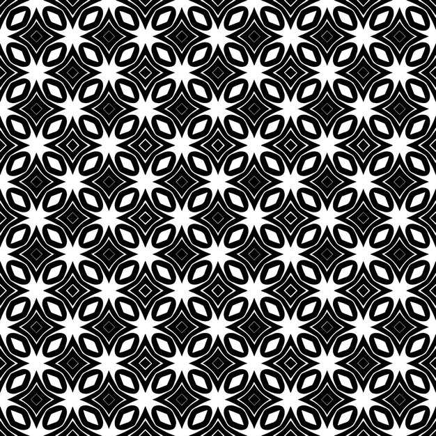 Patrón abstracto sin costuras en blanco y negro Fondo y telón de fondo Diseño ornamental en escala de gris