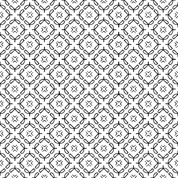 Patrón abstracto sin costuras en blanco y negro Fondo y telón de fondo Diseño ornamental en escala de gris