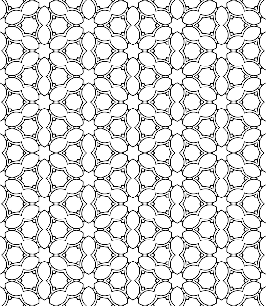 Patrón abstracto sin costuras en blanco y negro Fondo y telón de fondo Diseño ornamental en escala de gris