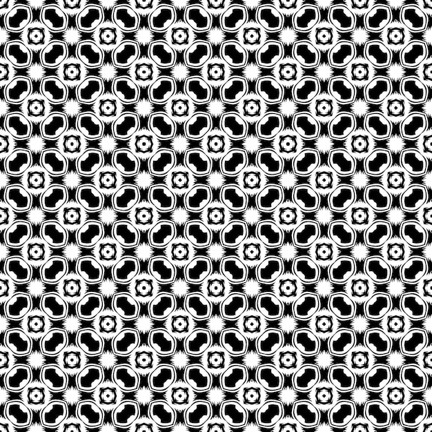 Patrón abstracto sin costuras en blanco y negro Fondo y telón de fondo Diseño ornamental en escala de gris