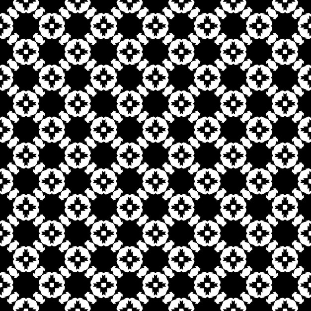 Patrón abstracto sin costuras en blanco y negro Fondo y telón de fondo Diseño ornamental en escala de gris