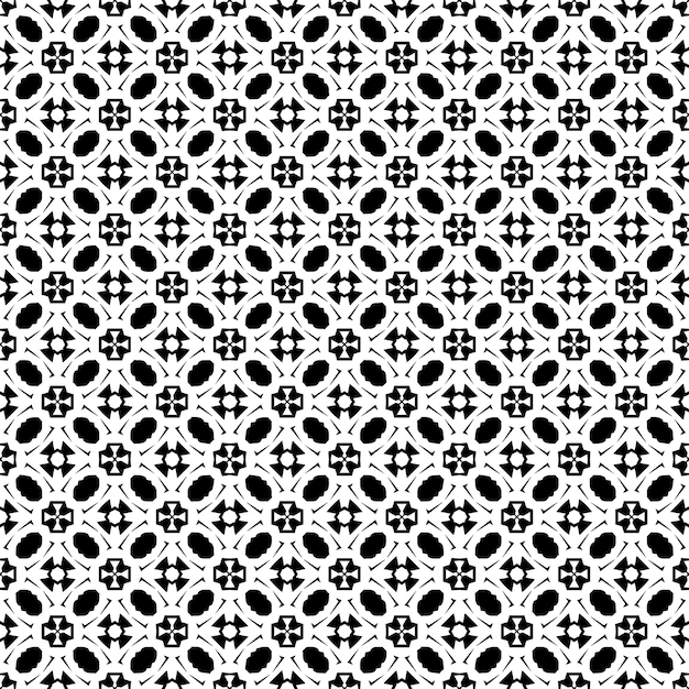 Patrón abstracto sin costuras en blanco y negro Fondo y telón de fondo Diseño ornamental en escala de gris