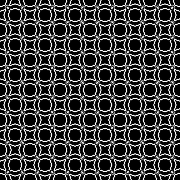 Patrón abstracto sin costuras en blanco y negro Fondo y telón de fondo Diseño ornamental en escala de gris