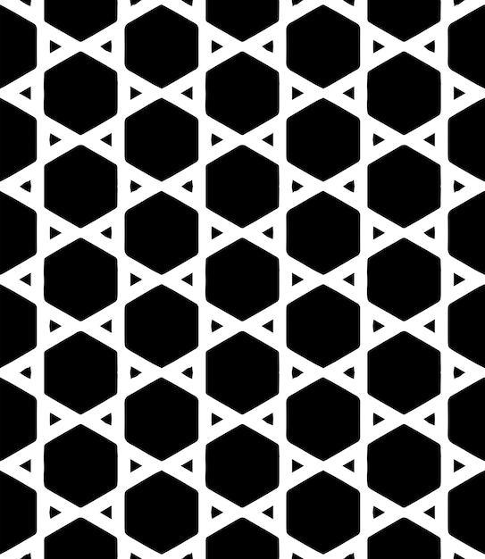 Patrón abstracto sin costuras en blanco y negro Fondo y telón de fondo Diseño ornamental en escala de gris