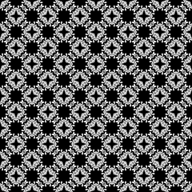 Patrón abstracto sin costuras en blanco y negro Fondo y telón de fondo Diseño ornamental en escala de gris