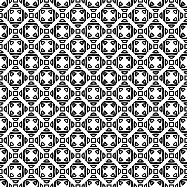 Patrón abstracto sin costuras en blanco y negro Fondo y telón de fondo Diseño ornamental en escala de gris