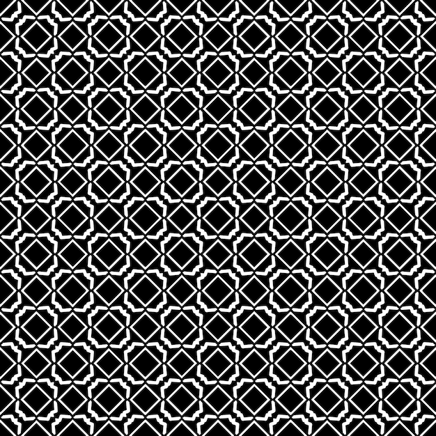 Patrón abstracto sin costuras en blanco y negro Fondo y telón de fondo Diseño ornamental en escala de gris
