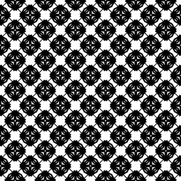 Patrón abstracto sin costuras en blanco y negro Fondo y telón de fondo Diseño ornamental en escala de gris