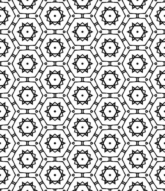 Patrón abstracto sin costuras en blanco y negro Fondo y telón de fondo Diseño ornamental en escala de gris