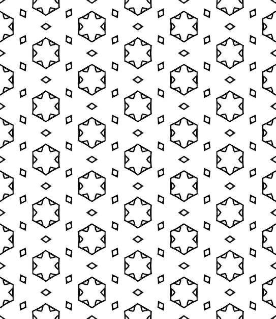 Patrón abstracto sin costuras en blanco y negro Fondo y telón de fondo Diseño ornamental en escala de gris