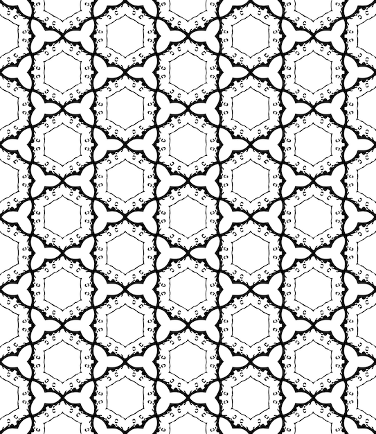 Patrón abstracto sin costuras en blanco y negro Fondo y telón de fondo Diseño ornamental en escala de gris