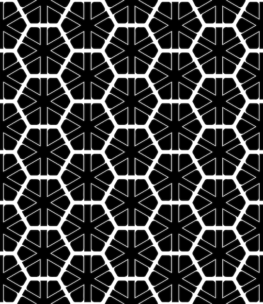 Patrón abstracto sin costuras en blanco y negro Fondo y telón de fondo Diseño ornamental en escala de gris