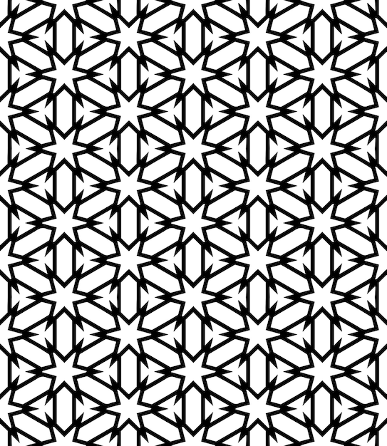 Patrón abstracto sin costuras en blanco y negro Fondo y telón de fondo Diseño ornamental en escala de gris