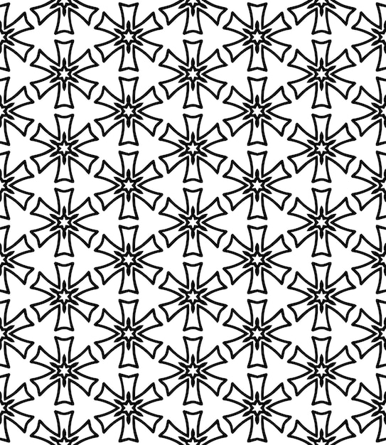 Patrón abstracto sin costuras en blanco y negro Fondo y telón de fondo Diseño ornamental en escala de gris